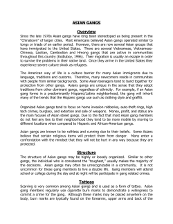 ASIAN GANGS Overview Structure Tattoos