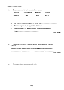 CHEMISTRY: Foundation Question Paper