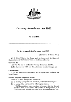 Currency Amendment Act 1981