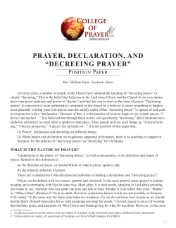 prayer, declaration, and &ldquo;decreeing prayer&rdquo;
