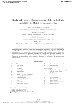 Surface-Pressure Measurements of Second