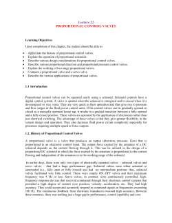 Lecture 22 PROPORTIONAL CONTROL VALVES