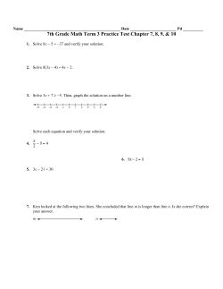 7th Grade Math Term 3 Practice Test Chapter 7, 8