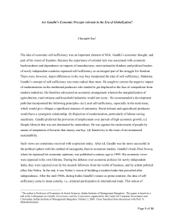 Page 1 of 14 Are Gandhi`s Economic Precepts relevant in the Era of