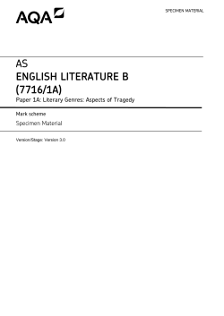AS English Literature B Specimen mark scheme Paper 1A