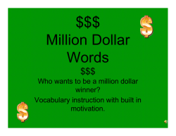 $$$ Million Dollar Million Dollar Words