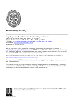 Ridge Regression: Biased Estimation for