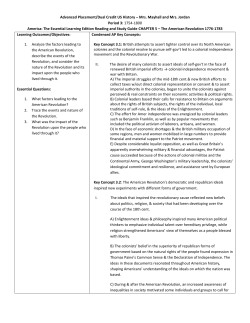 America Chapter 5 The American Revolution 1776