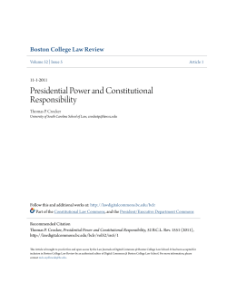 Presidential Power and Constitutional Responsibility