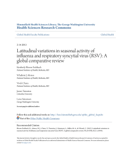 (RSV): A global comparative review
