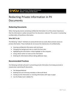 Redacting Private Information in PII Documents