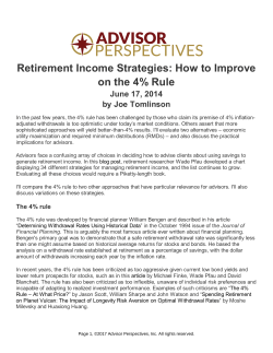 Retirement Income Strategies: How to Improve on the 4% Rule June