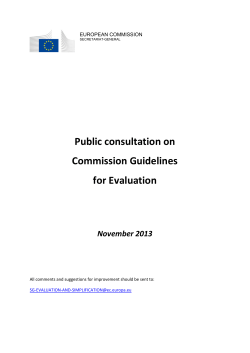 Public consultation on Commission Guidelines for Evaluation