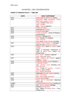 Ellie Lacey AS HISTORY &ndash; UNIT 2 REVISION NOTES HENRY`S