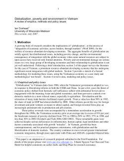 Globalization, poverty and environment in Vietnam