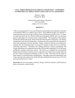 COAL VERSUS BIOMASS ELECTRICITY