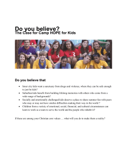 Do you believe? - Camp Hope for Kids