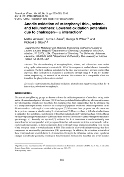 Anodic oxidation of m-terphenyl thio-, seleno