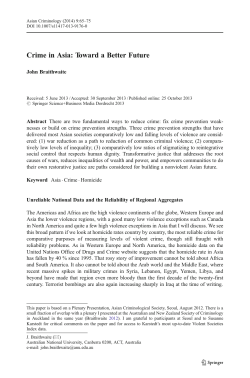 Crime in Asia: Toward a Better Future