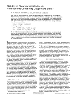Stability of chromium (III) sulfate in atmospheres containing oxygen
