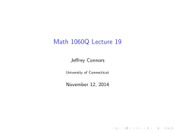 Lecture 19 - UConn Math - University of Connecticut
