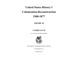 United States History I Colonization-Reconstruction