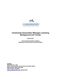 The Community Associations Institute (CAI) which represents 60