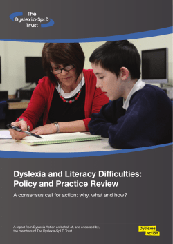 Dyslexia and Literacy Difficulties: Policy and