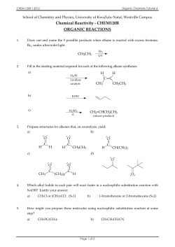 Chemical Reactivity - CHEM120R ORGANIC REACTIONS