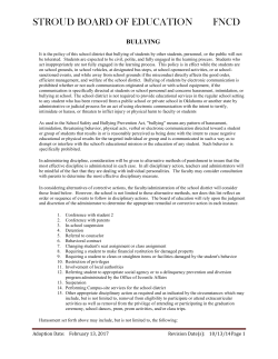 Prohibition of Harassment, Intimidation, and