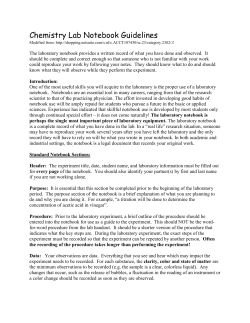 Chemistry Lab Notebook Guidelines