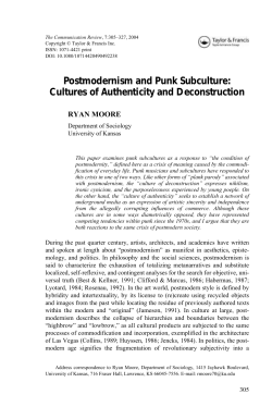Postmodernism and Punk Subculture: Cultures of