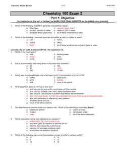 Chemistry 100 Exam 2
