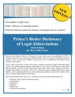 Prince`s Bieber Dictionary of Legal Abbreviations