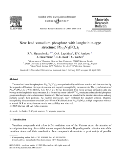 New lead vanadium phosphate with langbeinite