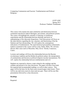 Comparative Perspectives on Communism and Fascism