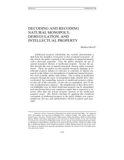 decoding and recoding natural monopoly, deregulation, and