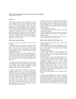 Depth-velocity modeling in Fault Shadow zones