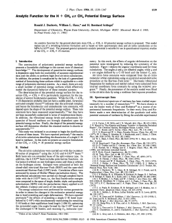 Analytic Function for the H 4- CH3 e CH, Potential Energy Surface