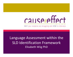 Language Assessment within the SLD