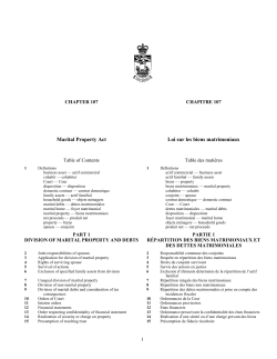 Loi sur les biens matrimoniaux