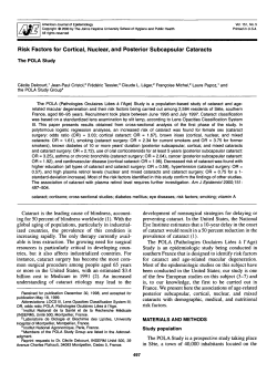 Risk Factors for Cortical, Nuclear, and Posterior Subcapsular