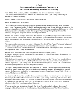 A Brief The Account of the Agent Orange Controversy in the Official