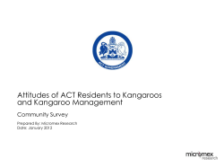 Attitudes of ACT Residents to Kangaroos and Kangaroo Management