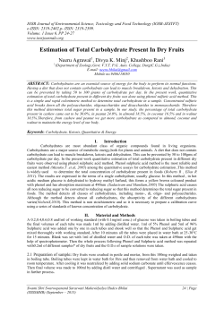 ESTIMATION OF TOTAL CARBOHYDRATE PRESENT IN DRYFRUITS