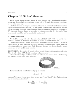 Chapter 13 Stokes` theorem
