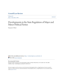 Developments in the State Regulation of Major and Minor Political