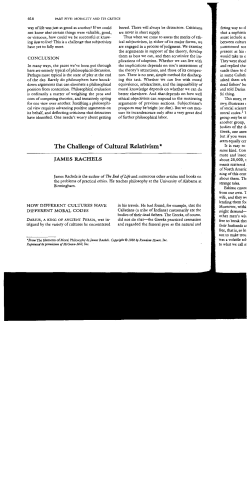 The Challenge of Cultural Relativism