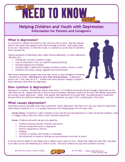Helping Children and Youth with Depression