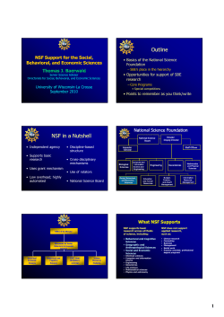 NSF-SBE - National Science Foundation-Social, Behavioral